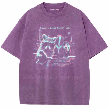 Soulisfree  Support Local Street Cats Washed Tee
