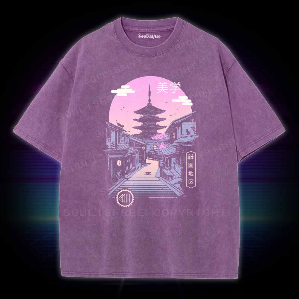 Soulisfree Pagoda Wave Aesthetics Washed Tee