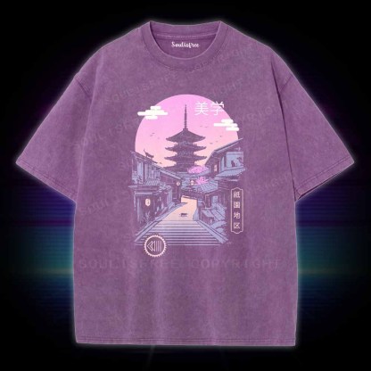 Soulisfree Pagoda Wave Aesthetics Washed Tee