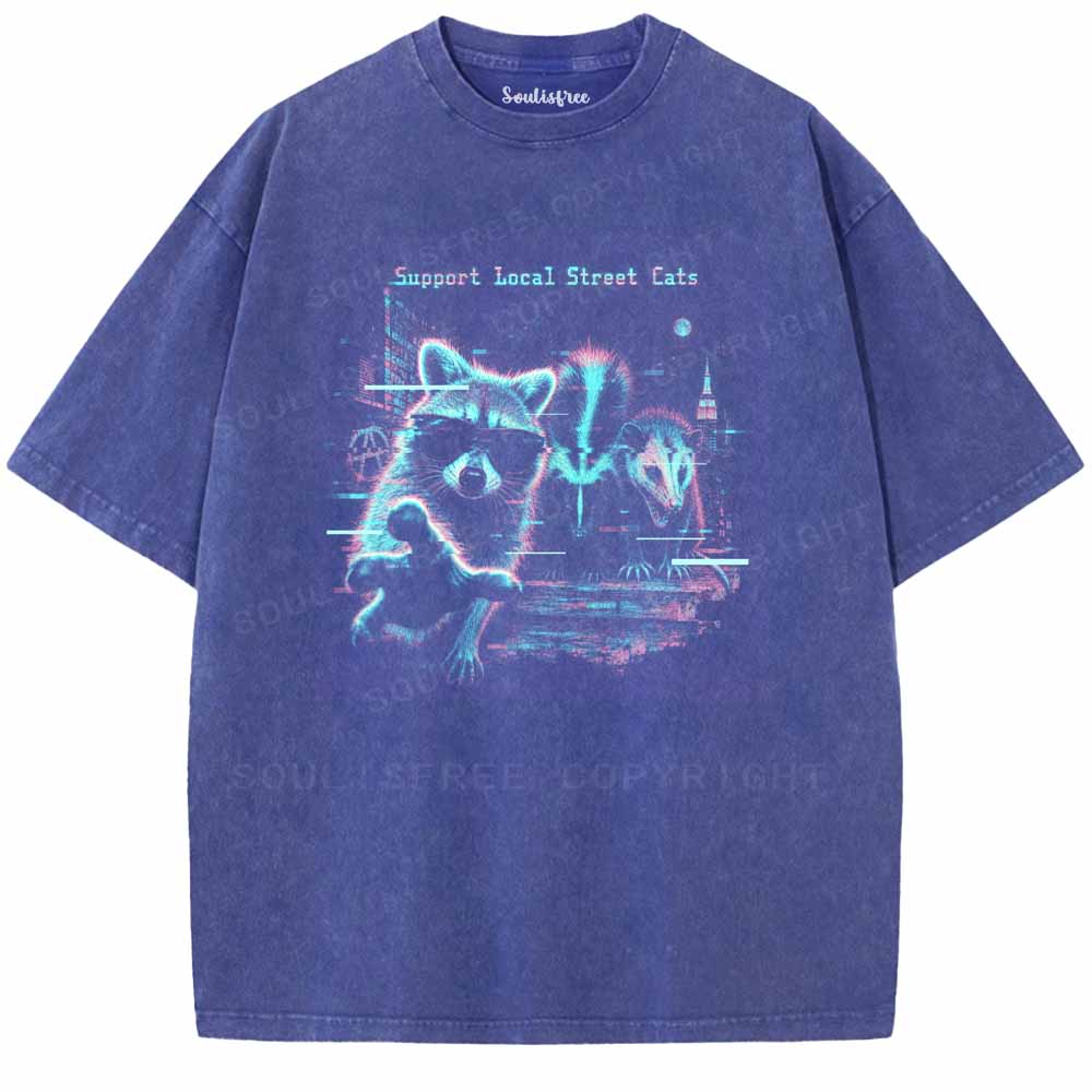 Soulisfree  Support Local Street Cats Washed Tee