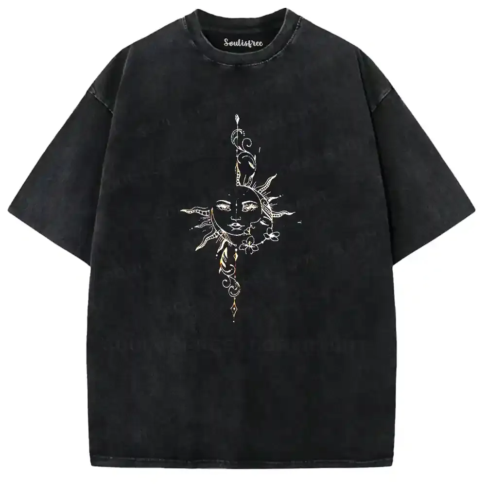 Solar Visage Gilded Washed T-shirt