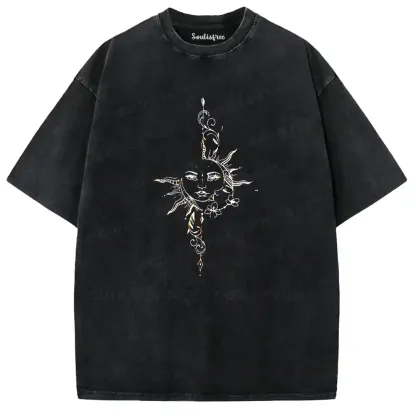 Solar Visage Gilded Washed T-shirt