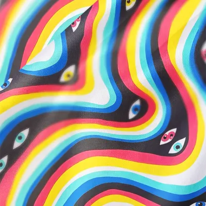 Soulisfree Rainbow Vision Cowl Neck Satin Mini Dress