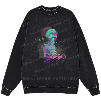 Skeleton Bloom Washed Sweatshirts