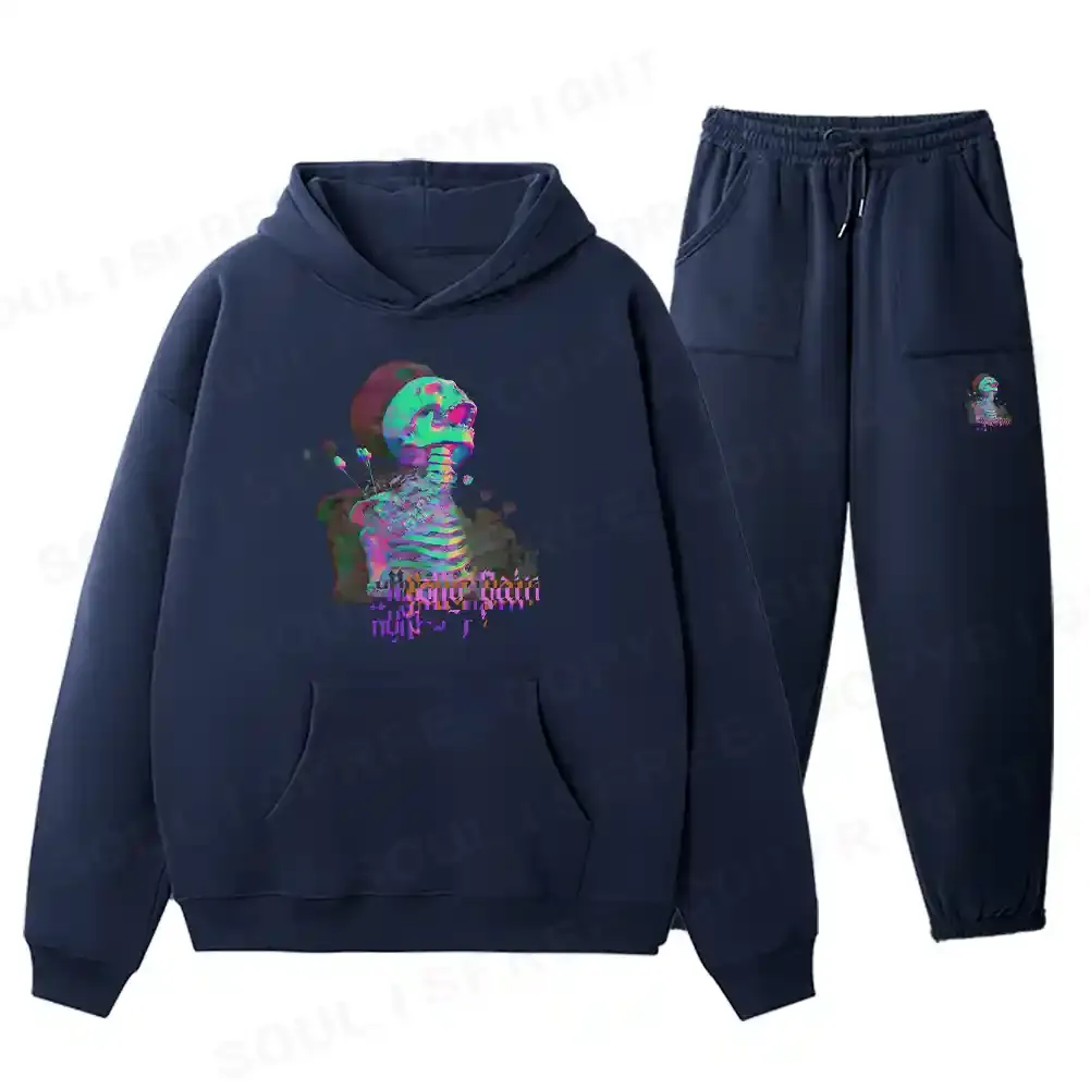 Skeleton Bloom Fleece Hoodie Set