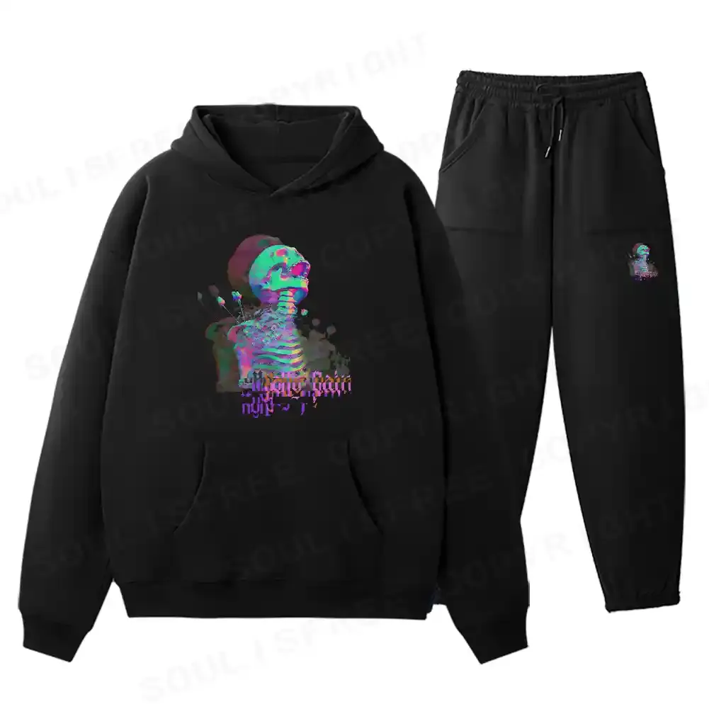Skeleton Bloom Fleece Hoodie Set