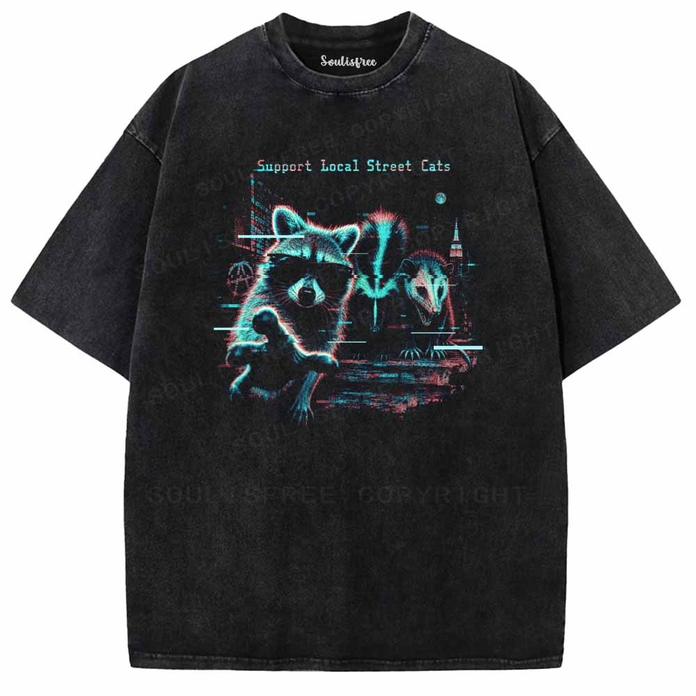 Soulisfree Support Local Street Cats Washed Tee