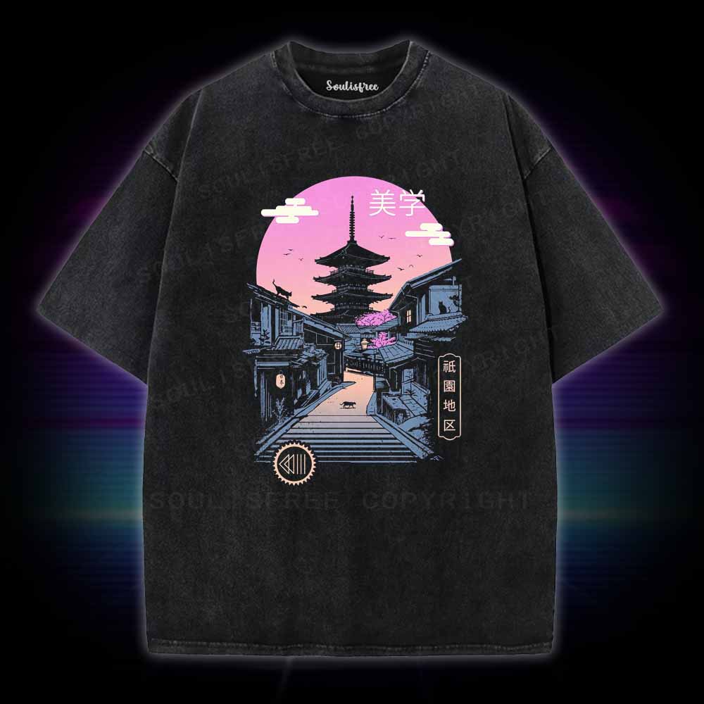 Soulisfree Pagoda Wave Aesthetics Washed Tee