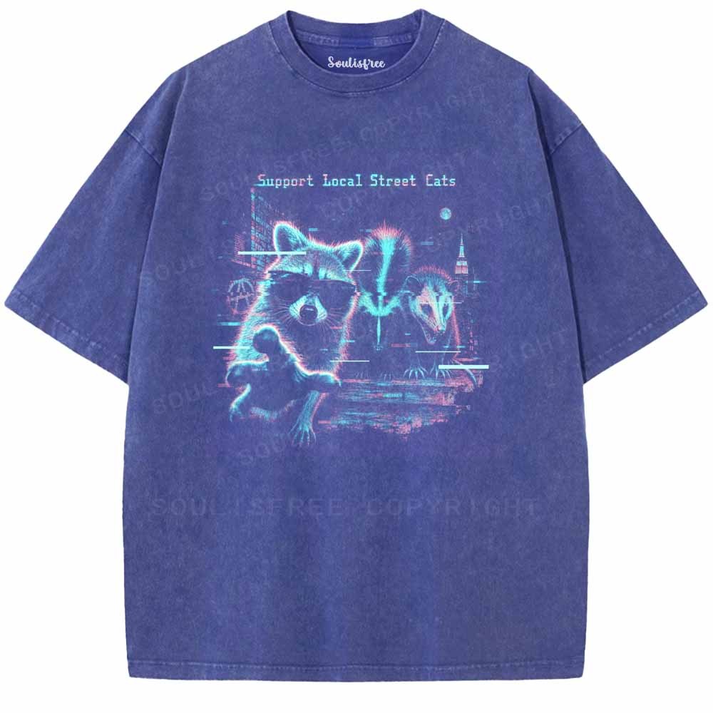 Soulisfree  Support Local Street Cats Washed Tee