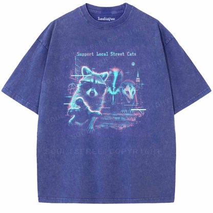 Soulisfree  Support Local Street Cats Washed Tee