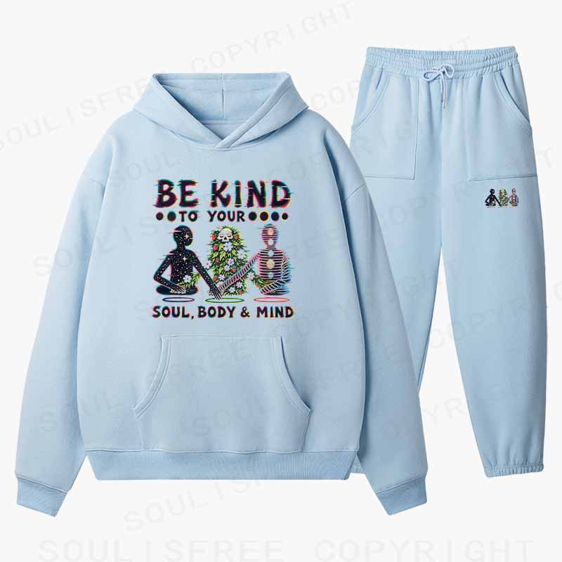 Soulisfree BE KIND TO YOUR  SOUL, BODY & MIND Cotton Fleece Hoodie Set