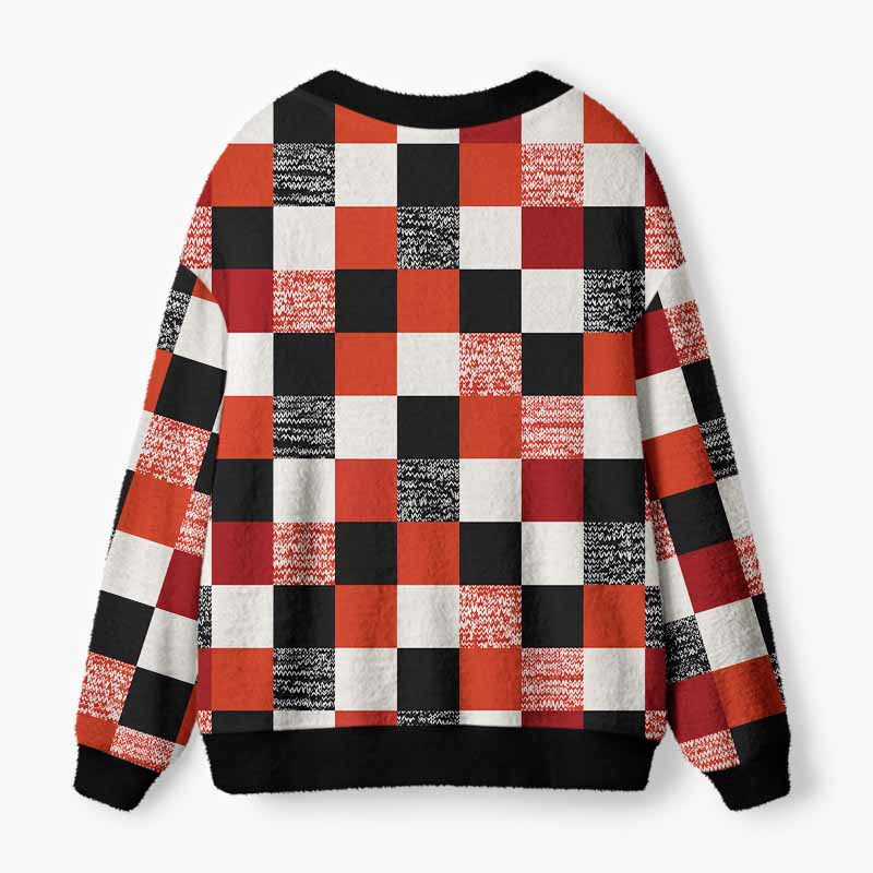 Soulisfree The Geometry Of Memories Fuzzy Cardigan Sweater