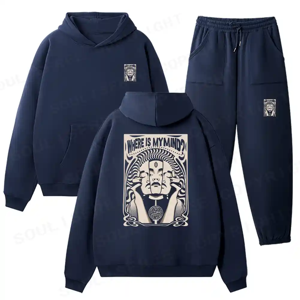 Where Is My Brain Fleece Hoodie Set