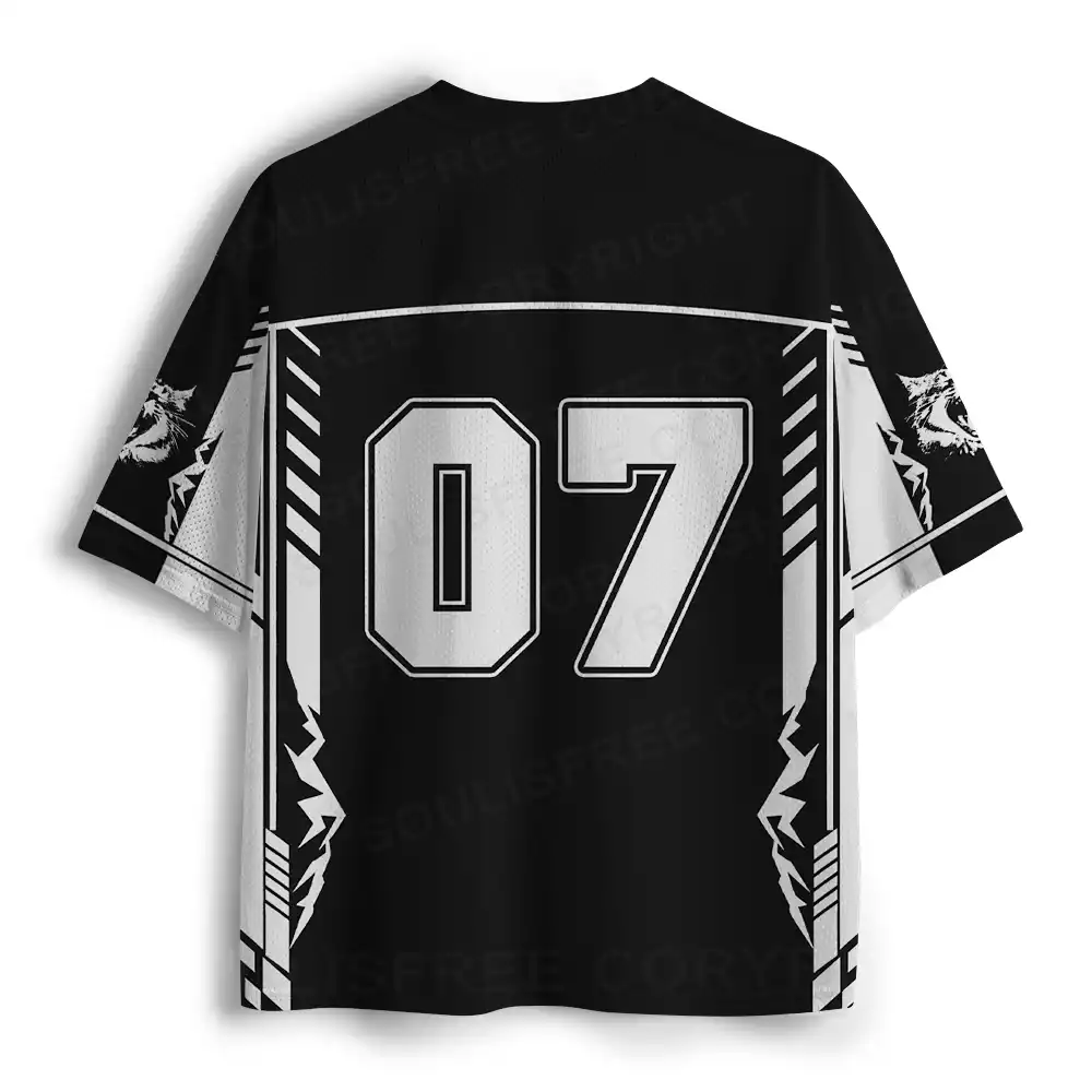 UFO Startled Cat Whimsical Mesh Jersey