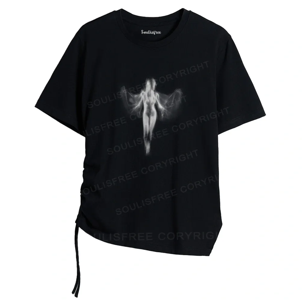 Designed Shadow Series : Woman Ⅸ Asymmetrical Top With Side Drawstring