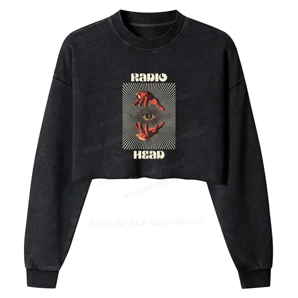 Designed Prophet's Eye Washed Cropped Sweatshirt
