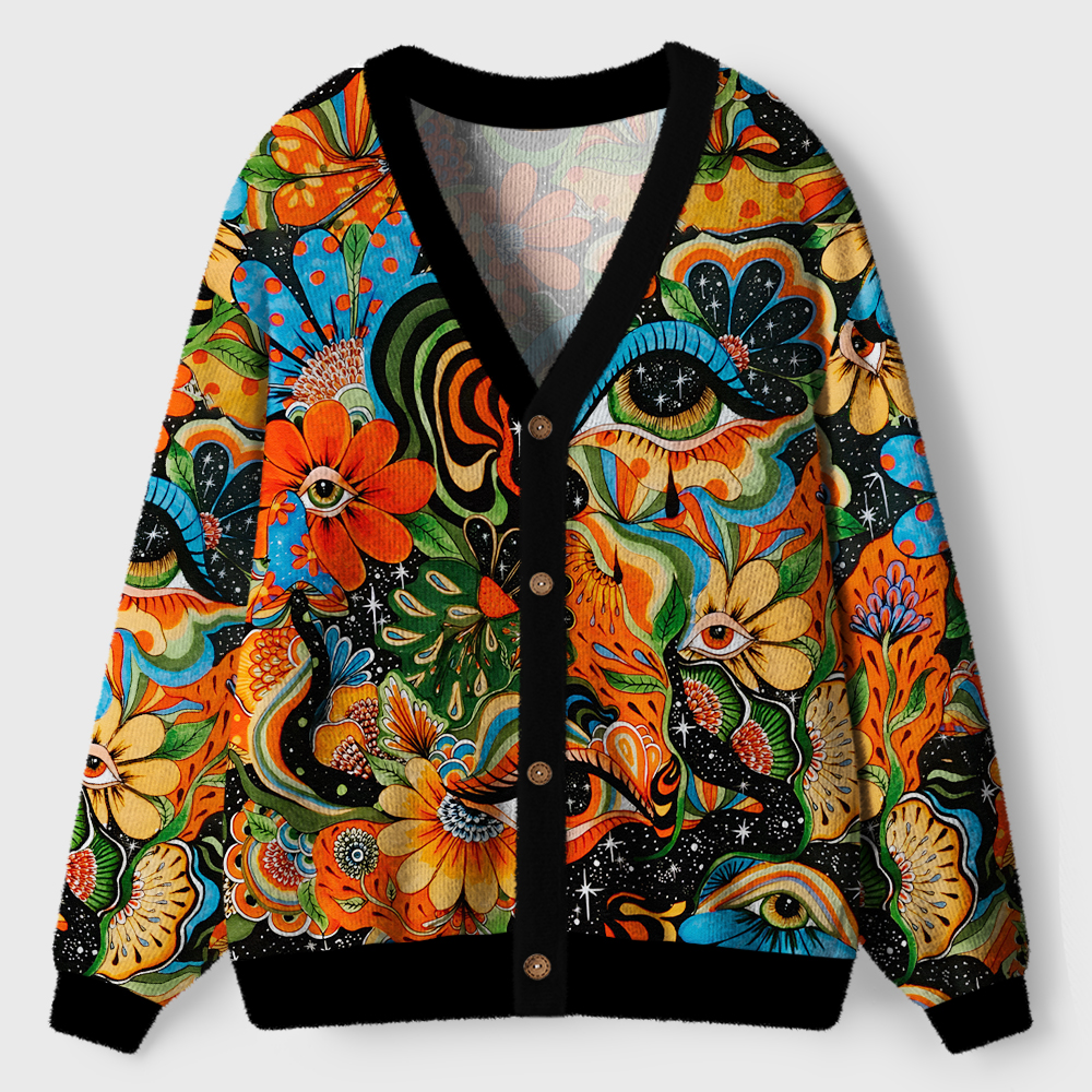 Floral Mirage Ugly Cardigan Sweaters 