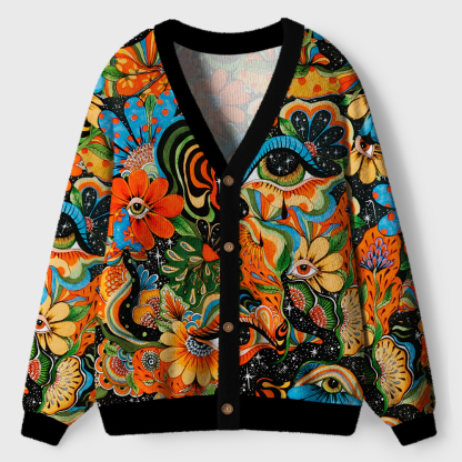 Floral Mirage Ugly Cardigan Sweaters 