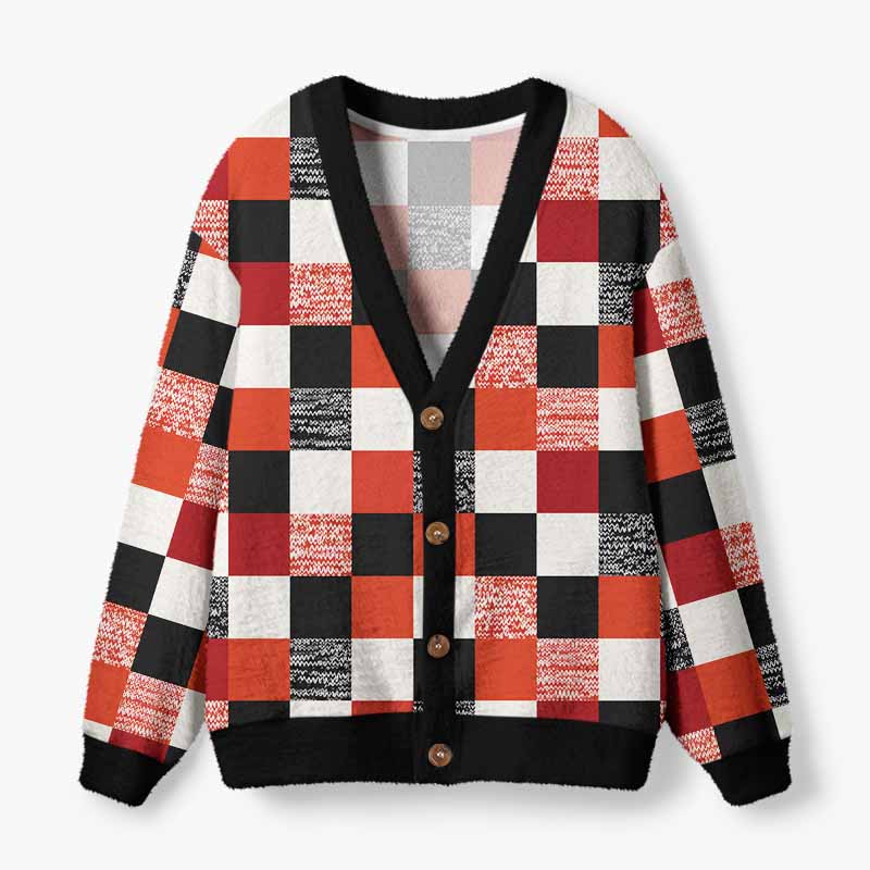 Soulisfree The Geometry Of Memories Fuzzy Cardigan Sweater