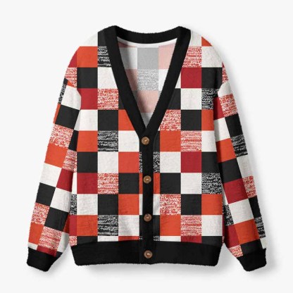 Soulisfree The Geometry Of Memories Fuzzy Cardigan Sweater