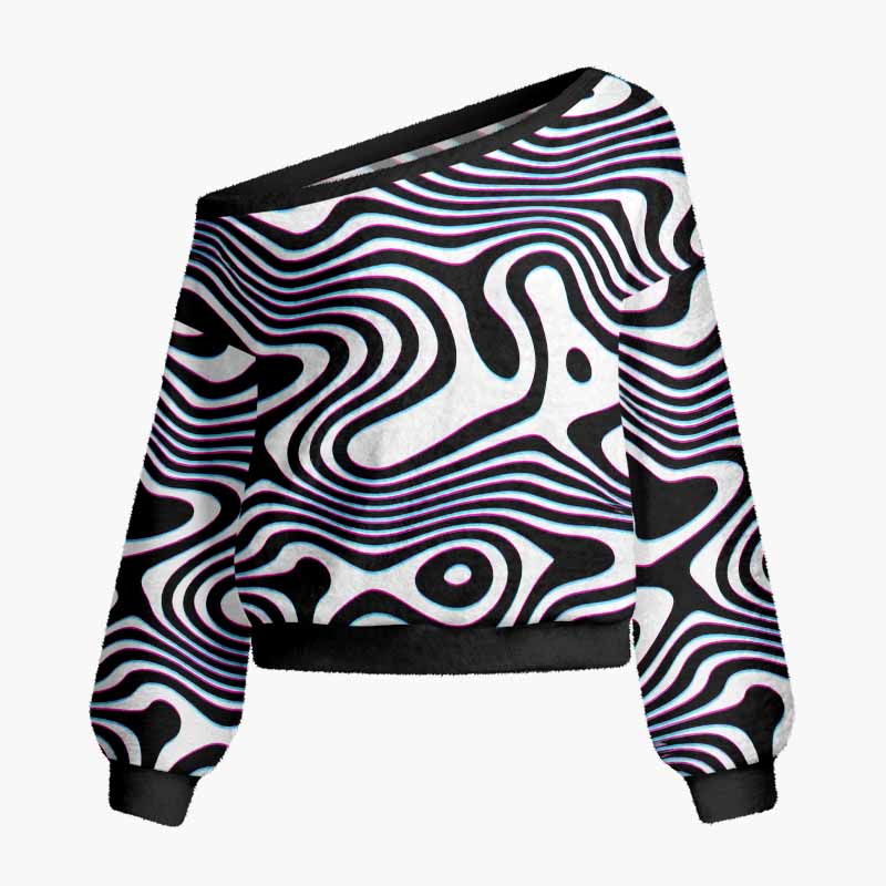 Soulisfree Go Against The Flow  Fuzzy Off-Shoulder Sweater