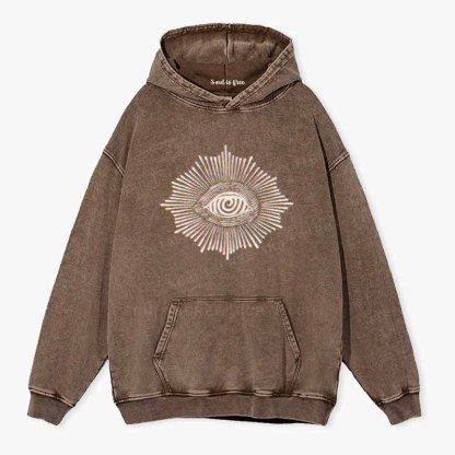 Soulisfree  GLITCHED GAZE Washed Hoodie