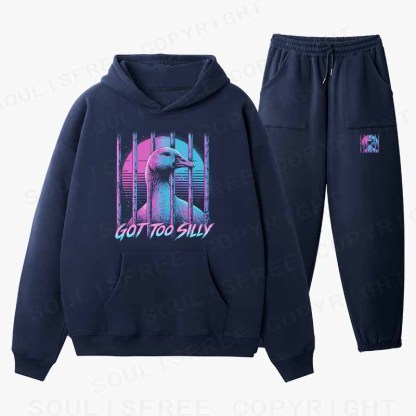 Soulisfree GOT TOO SILLY Cotton Fleece Hoodie Set
