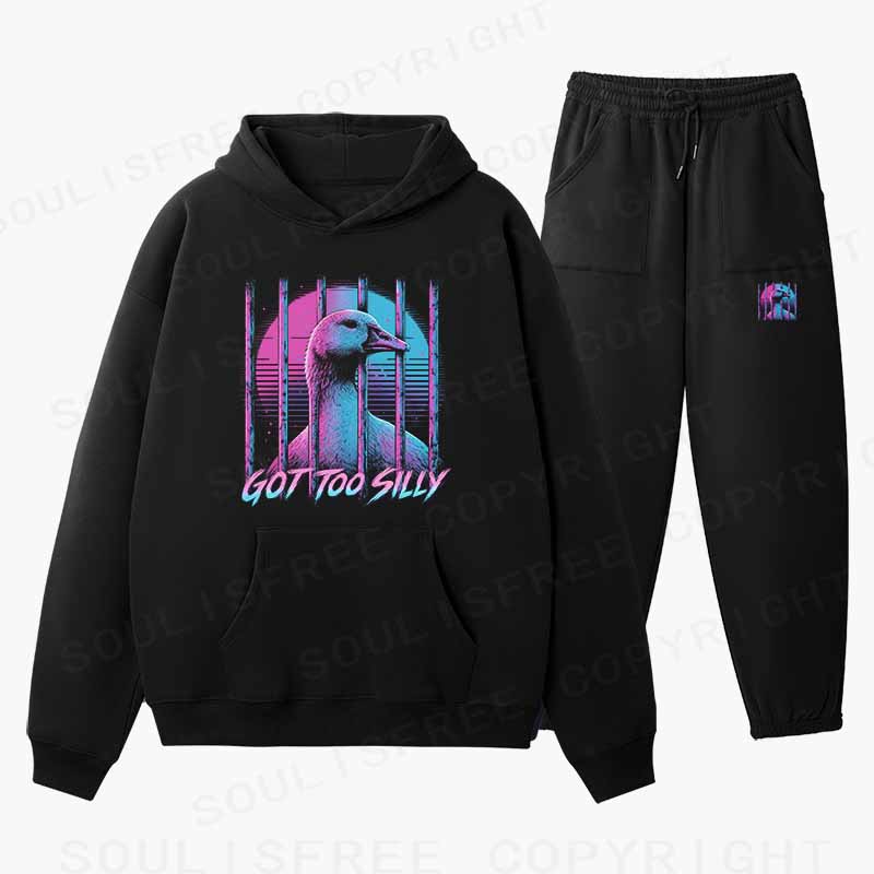 Soulisfree GOT TOO SILLY Cotton Fleece Hoodie Set