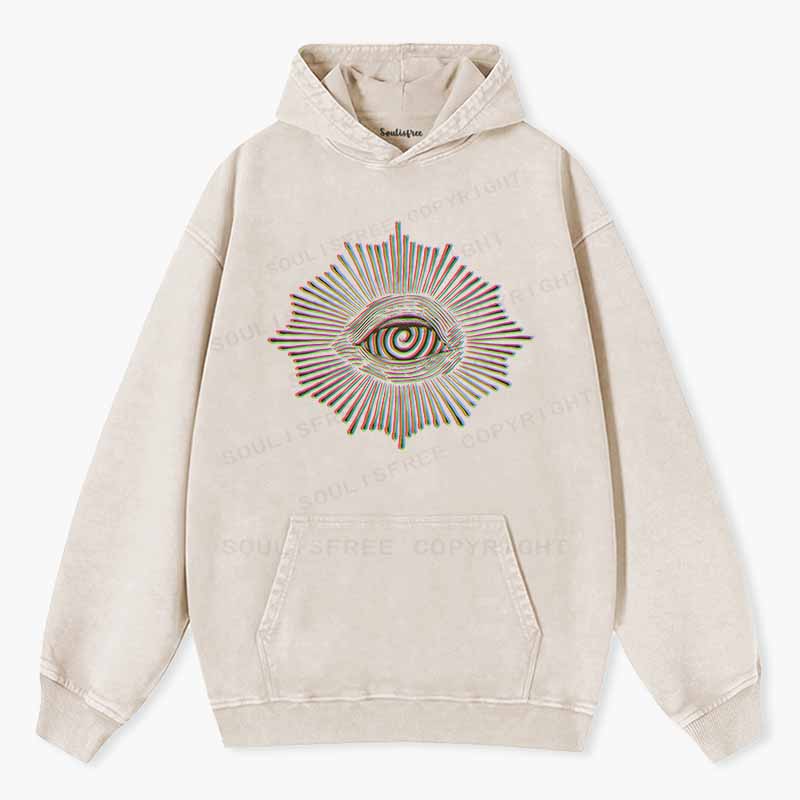 Soulisfree  GLITCHED GAZE Washed Hoodie