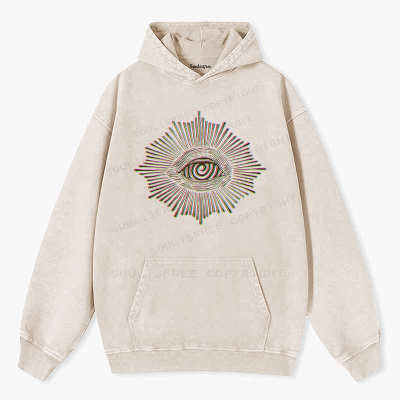 Soulisfree  GLITCHED GAZE Washed Hoodie