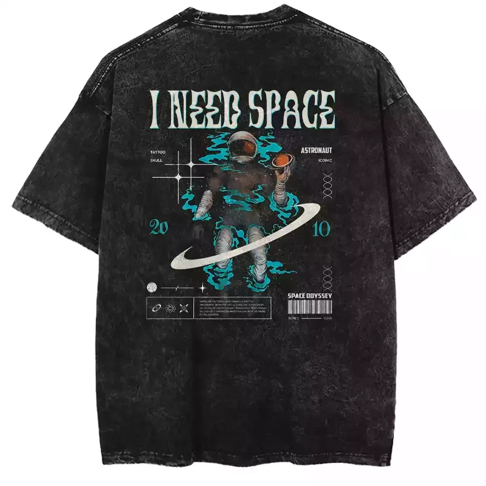 Designed Astronaut Need Space Washed Space T-shirt
