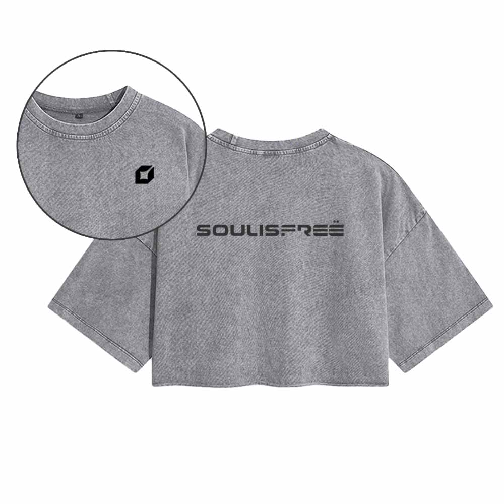Soulisfree Soul Is Free Washed Crop Tee