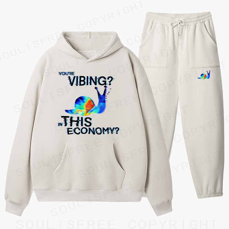 Soulisfree Chill Mode in a Chaotic Market Cotton Fleece Hoodie Set