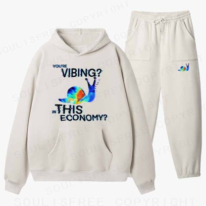 Soulisfree Chill Mode in a Chaotic Market Cotton Fleece Hoodie Set