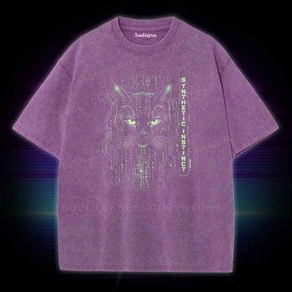 Soulisfree Matrix Black Cat Washed Tee