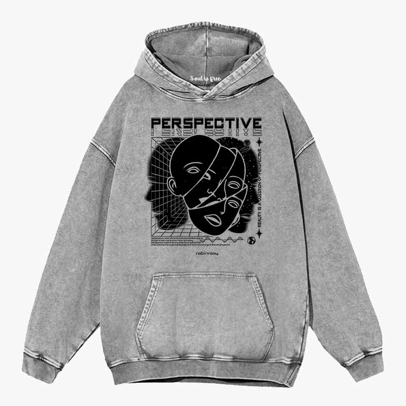 Soulisfree Fractured Gaze Cognitive Lattice Washed Hoodie