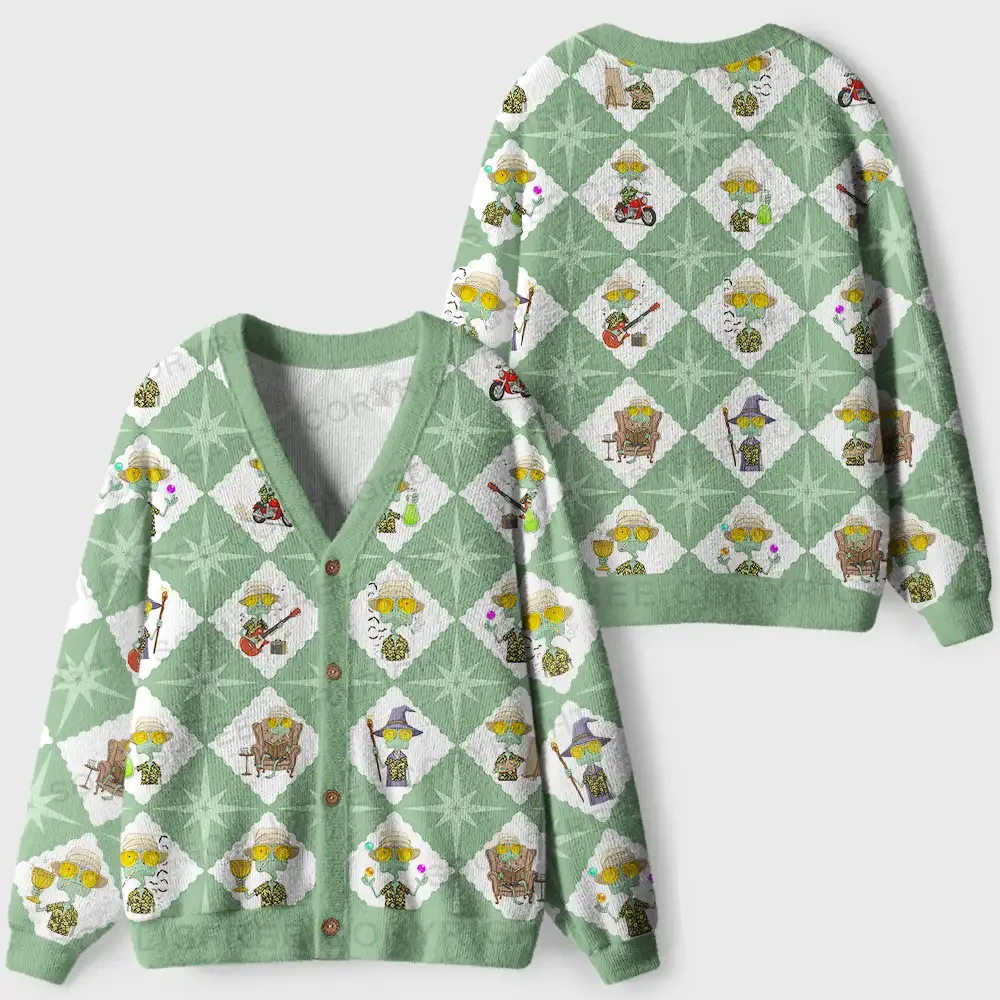 Designed Chill Frog Society Ugly Cardigan Sweaters