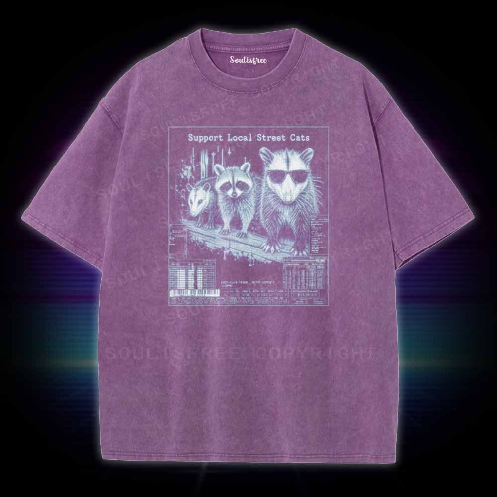 Soulisfree Support Local Street Cats Washed Tee