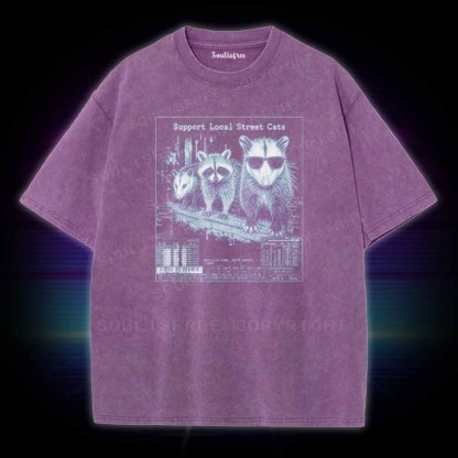 Soulisfree Support Local Street Cats Washed Tee