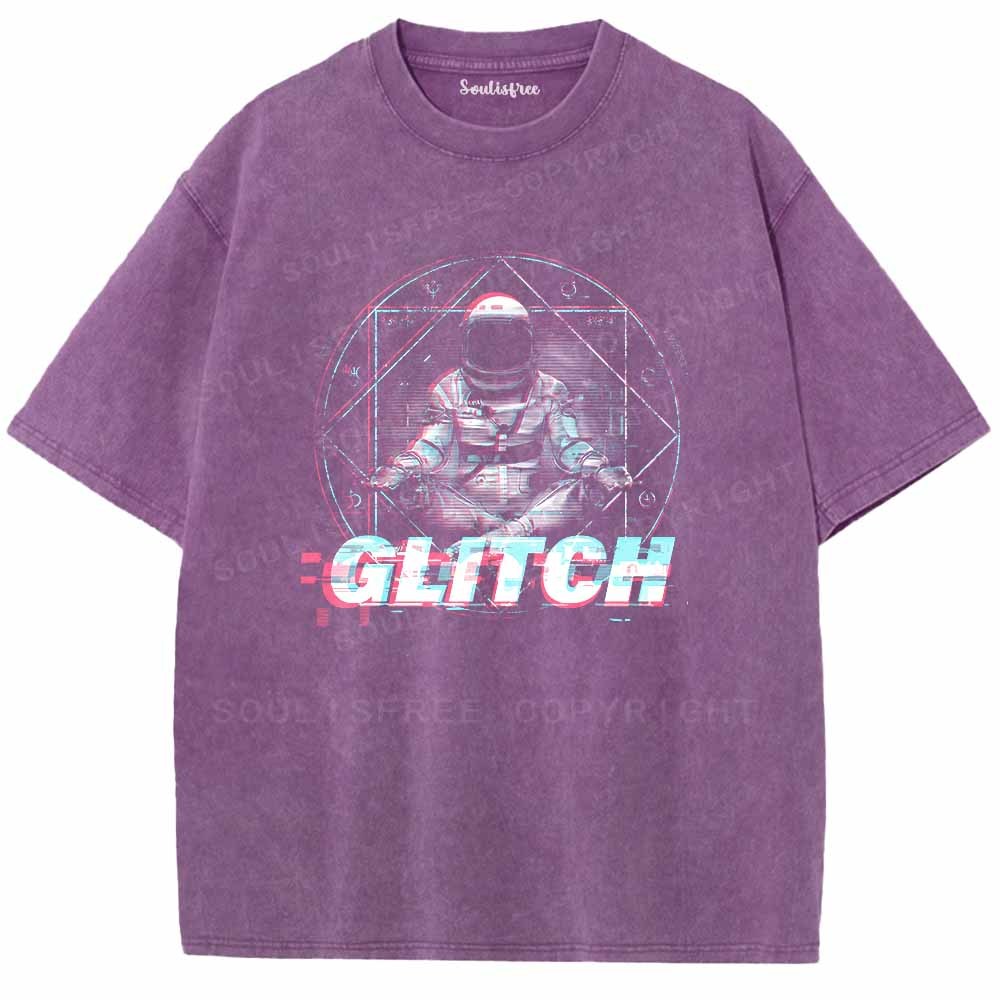 Soulisfree  Glitch Astronaut Meditation Washed Tee
