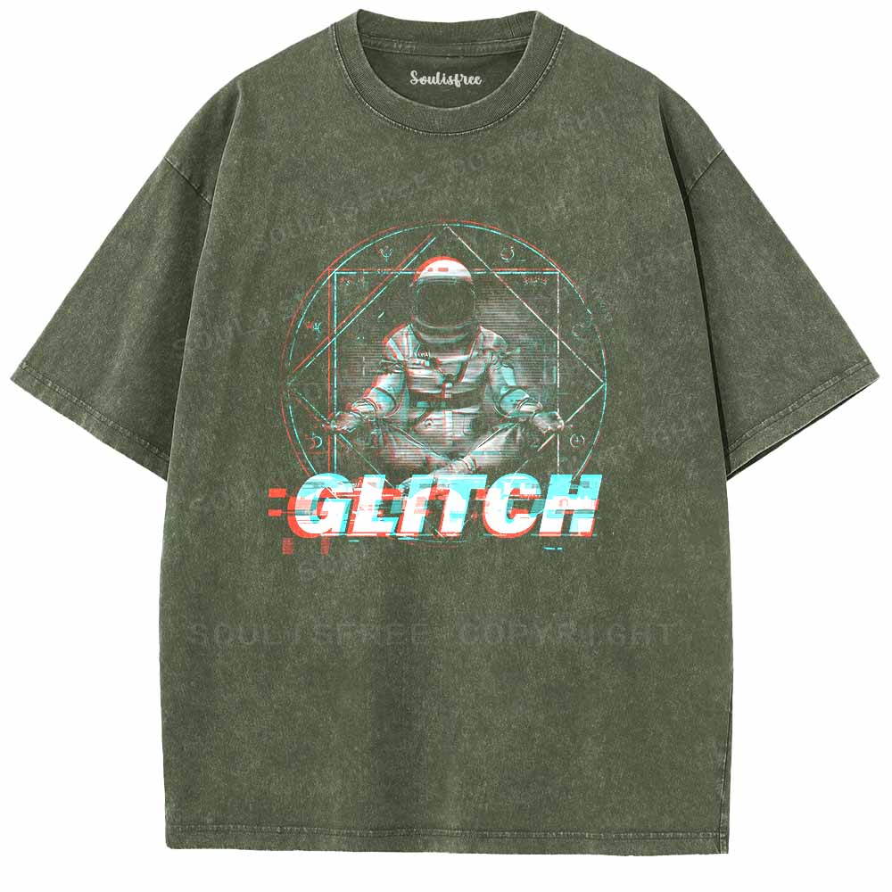 Soulisfree  Glitch Astronaut Meditation Washed Tee