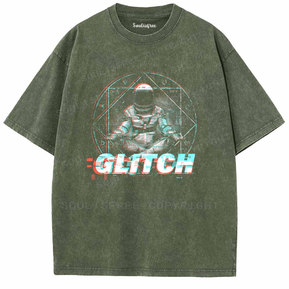 Soulisfree  Glitch Astronaut Meditation Washed Tee