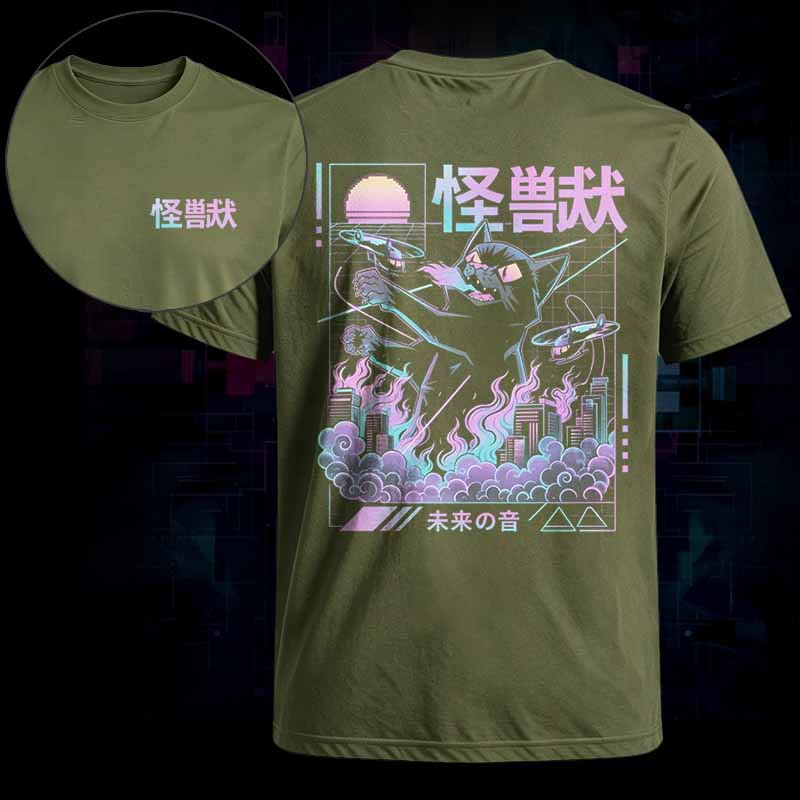 Soulisfree  Monster Cat City Attack Classic Tee