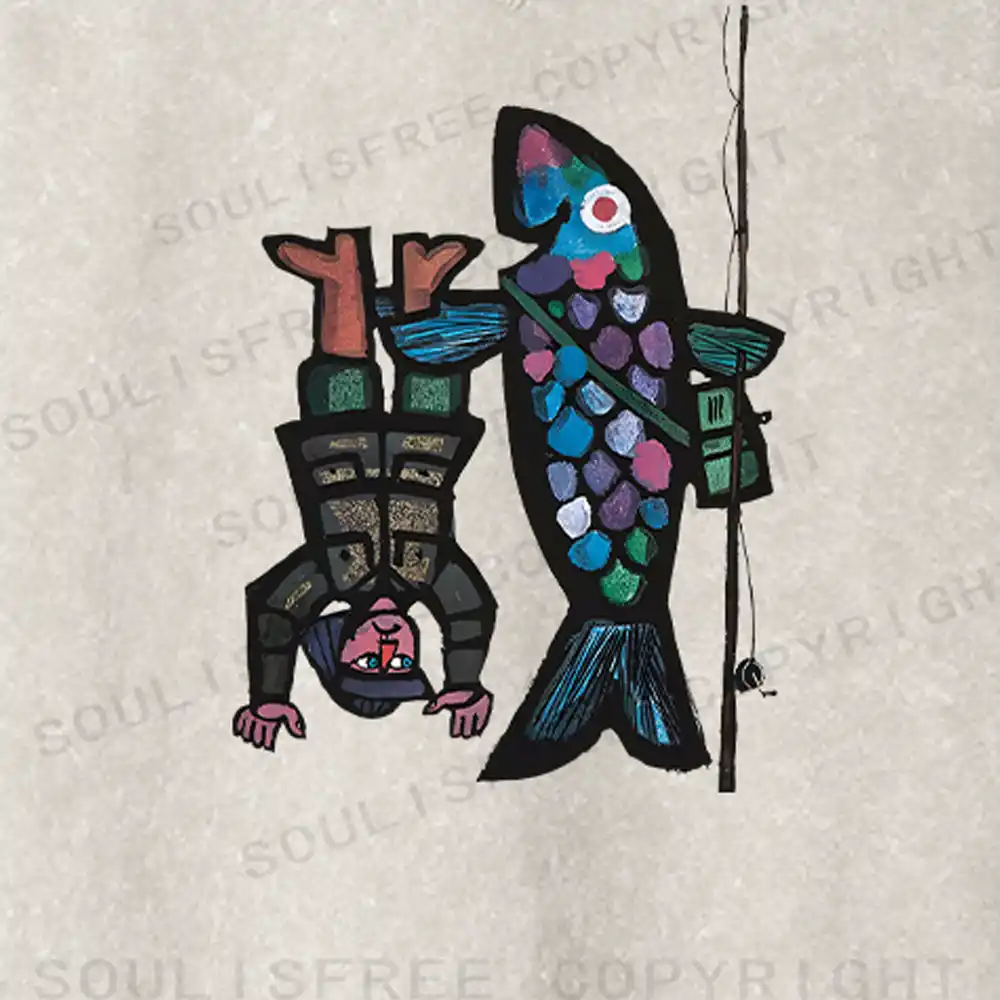 Fishing For Man's Fish Fit Washed Sweatshirt