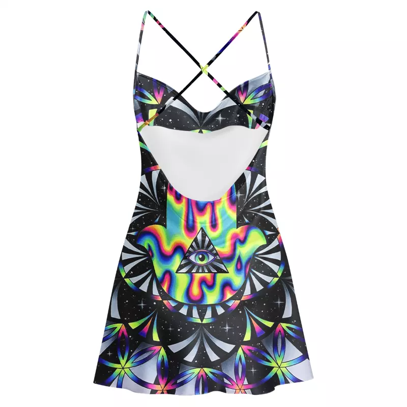 Soulisfree Psy Portal  Cowl Neck Satin Mini Dress