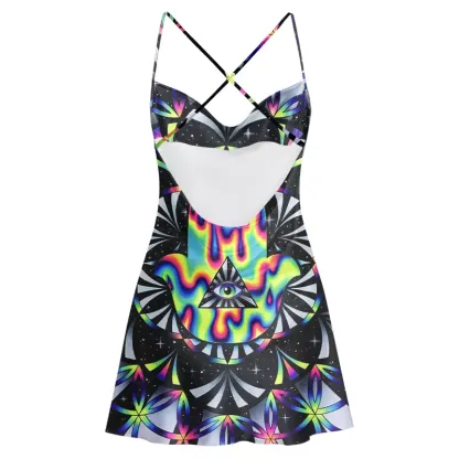 Soulisfree Psy Portal  Cowl Neck Satin Mini Dress