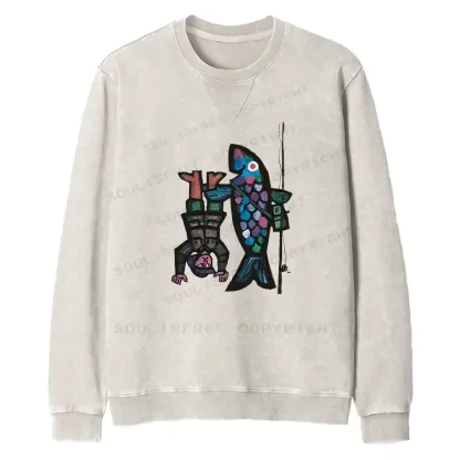 Fishing For Man's Fish Fit Washed Sweatshirt