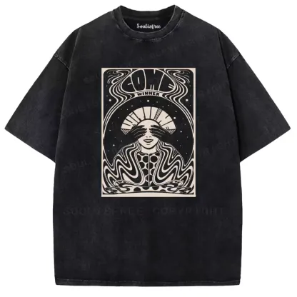 Crimson Veiled Visage Ritual Washed T-shirt