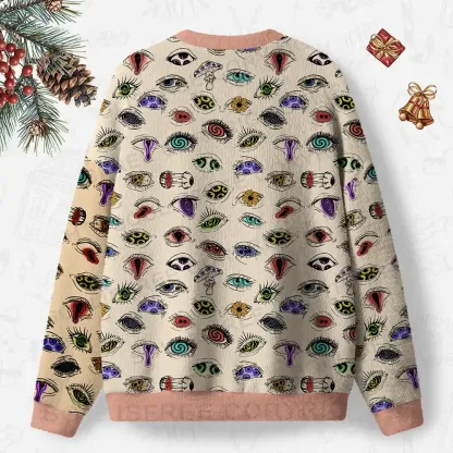 The Psychedelic Eyes Of All Beings Ugly Christmas Knit Sweatshirt
