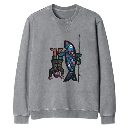 Fishing For Man's Fish Fit Washed Sweatshirt